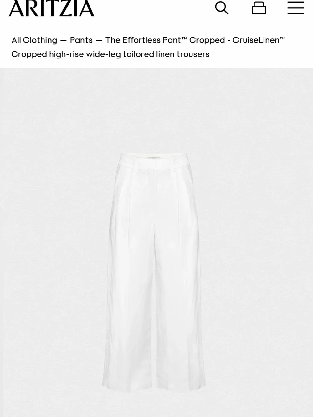Aritzia The Effortless Pant™ Cropped - CruiseLinen™